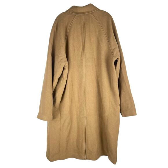 Gap Oversized Wool Blend Single Breasted Long Top Coat Camel Tan Size XL - Picture 8 of 13